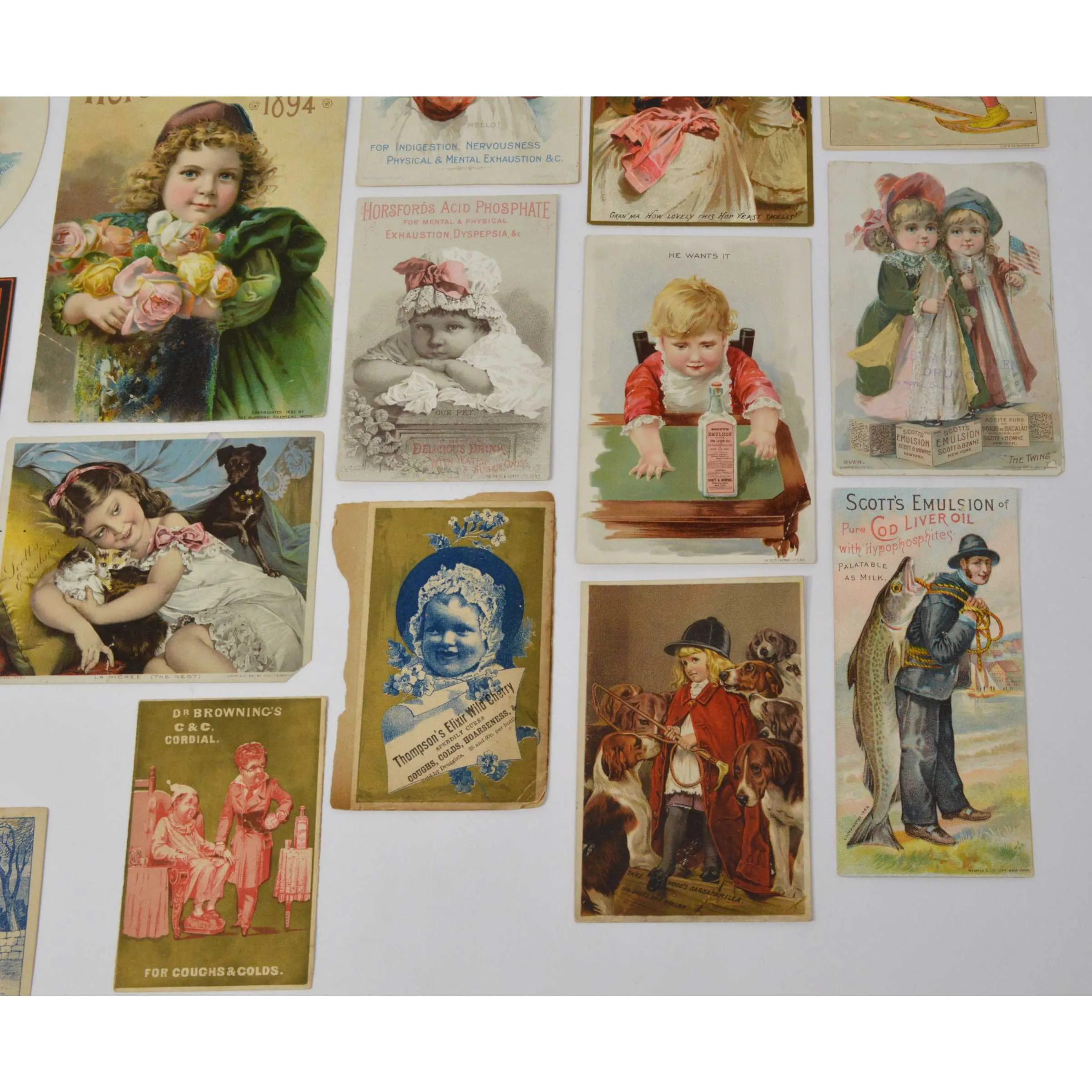 Antique Advertising TRADE CARD Lot of 21 QUACK CURES/MEDICINE Browns CARTERS   !