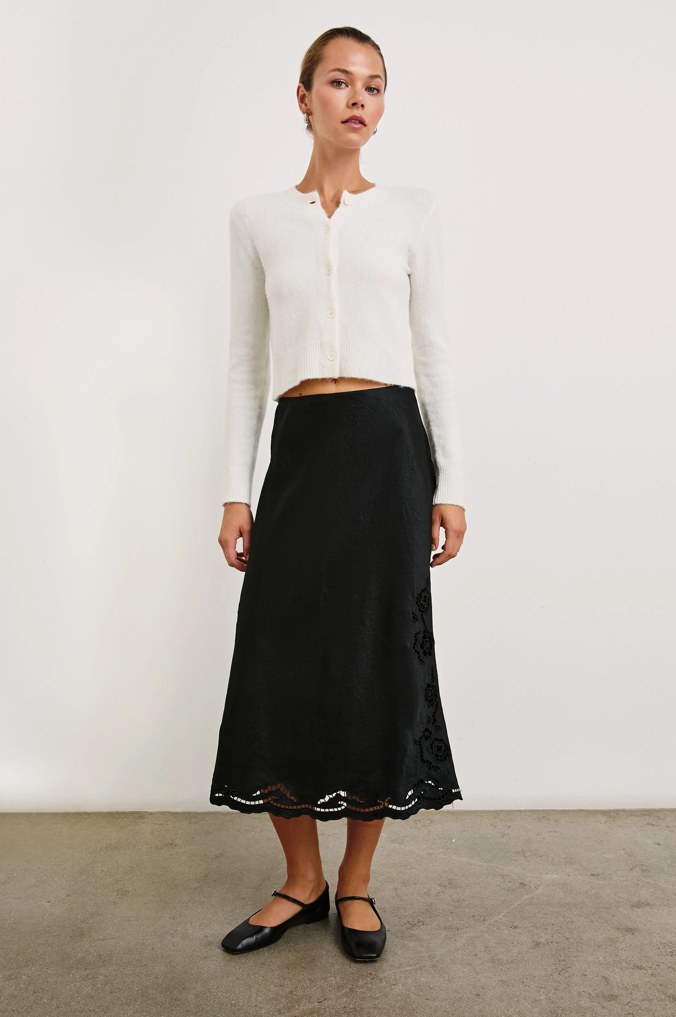 ANYA SKIRT - BLACK EYELET