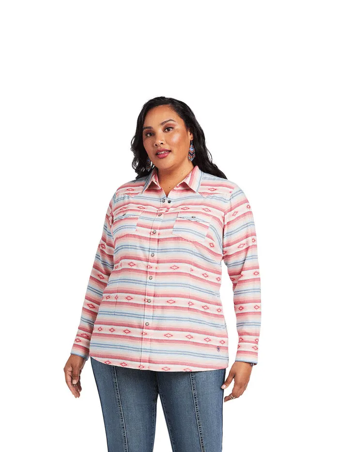 Ariat 10039845 Womens REAL Longsleeve Shirt Watercolor Serape Jacquard