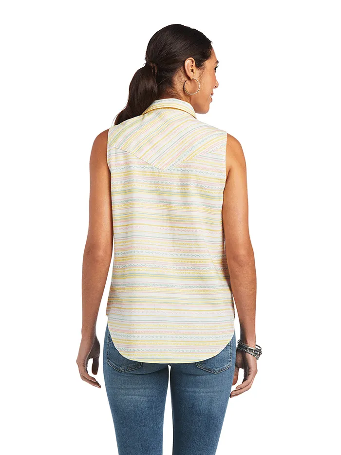 Ariat 10040509 Womens Sleeveless Jasmine Shirt Yarn Dye Jacquard Stripe