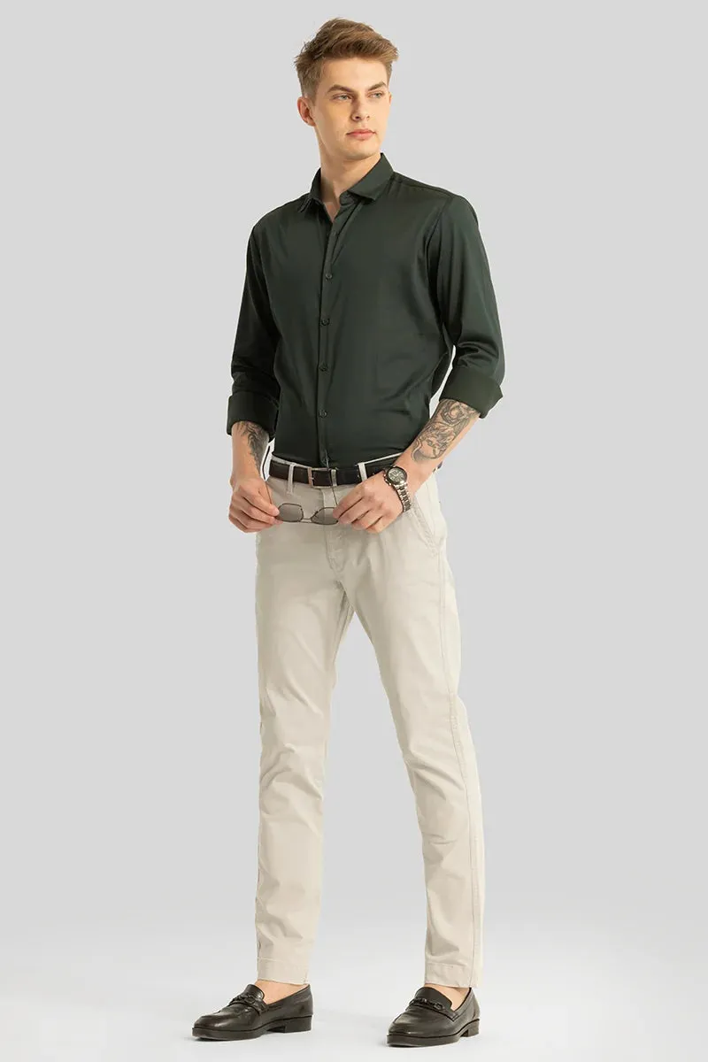 Astral Cream Plain Slim Fit Chinos