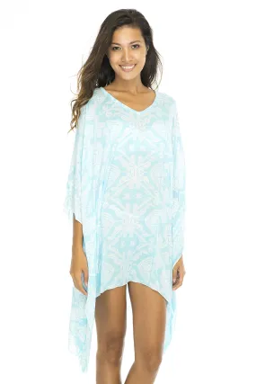 Back From Bali Womens Boho Short Beach Dress Swimsuit Cover up Caftan Primitive