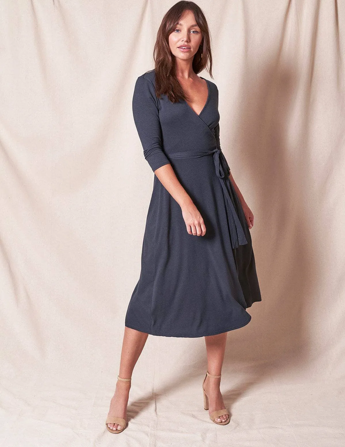 Bamboo / Organic Cotton Wrap Dress - As-Is-Clearance