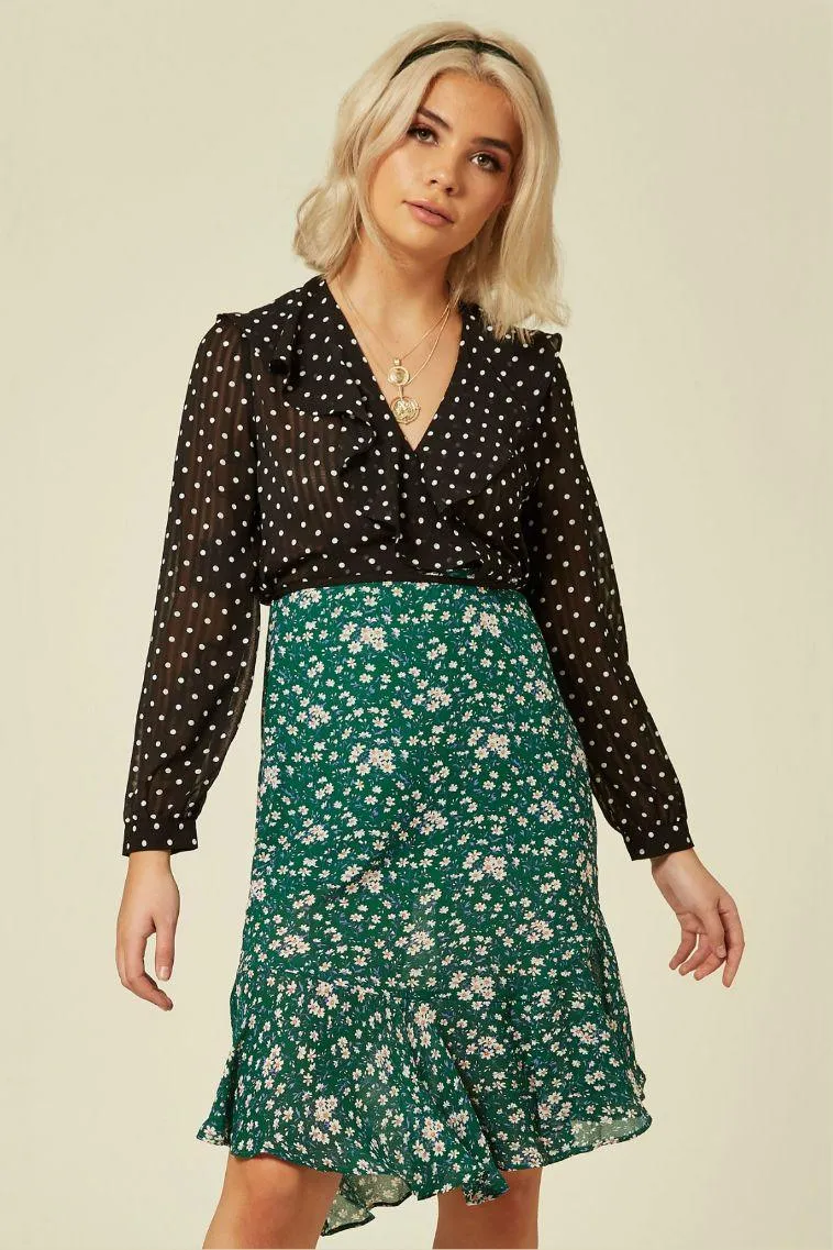 Bay Floral Polka Printed Dress