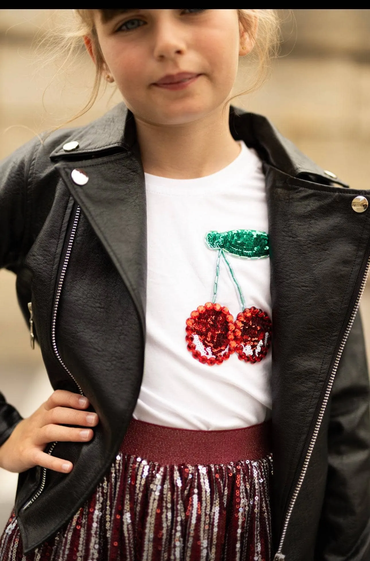 Beaded Gem Cherry T-Shirt