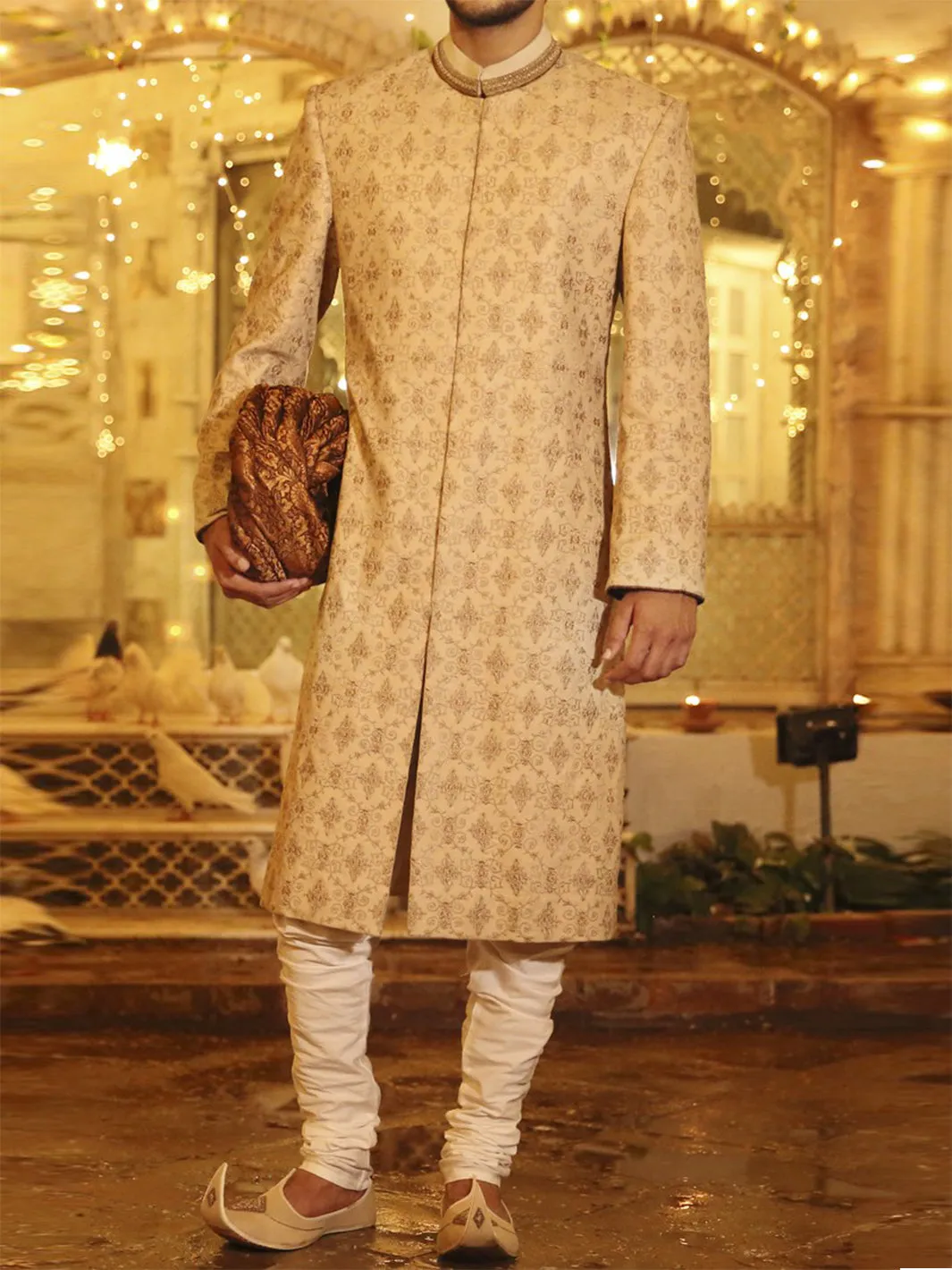 Beige Sherwani - AL-SW-078