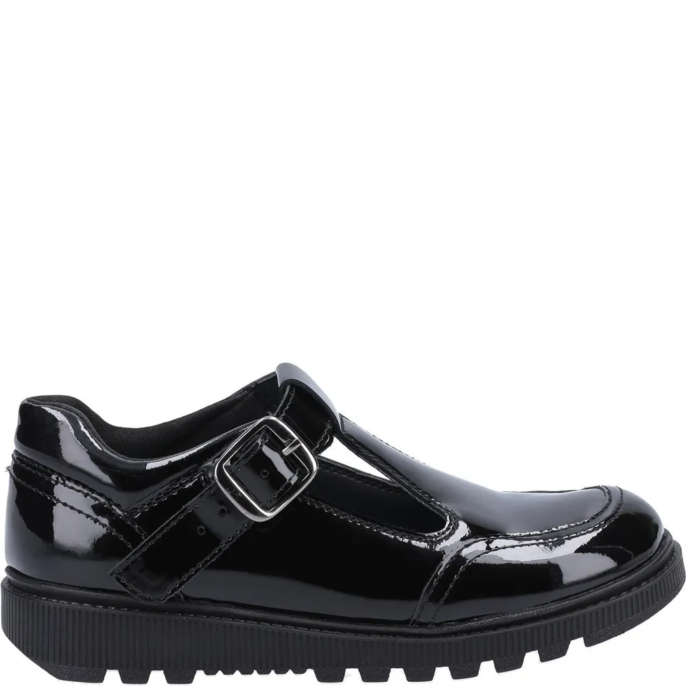 Black Kerry Junior Patent School Shoes