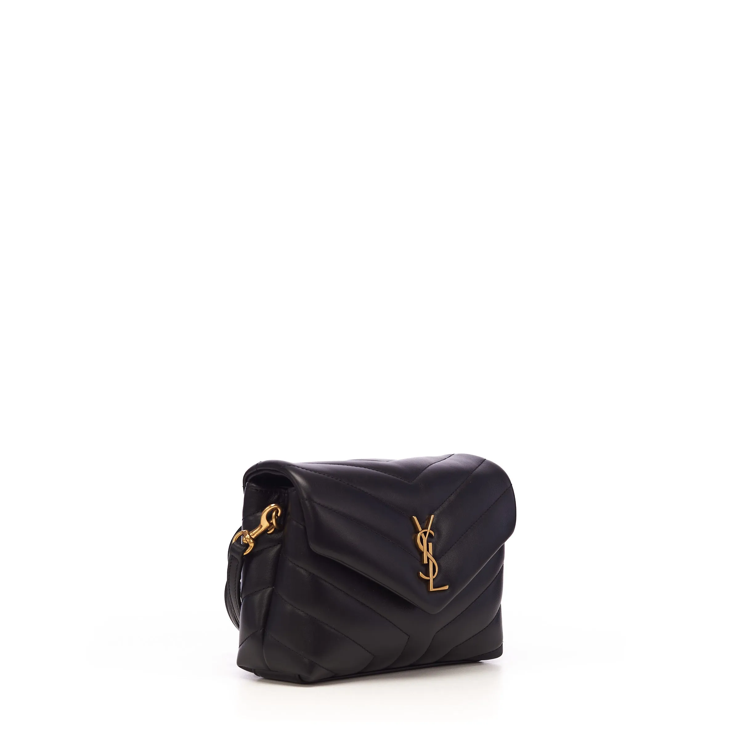 Black Loulou Toy Strap Bag - Mini, Quilted Y Leather, YSL Cassandre