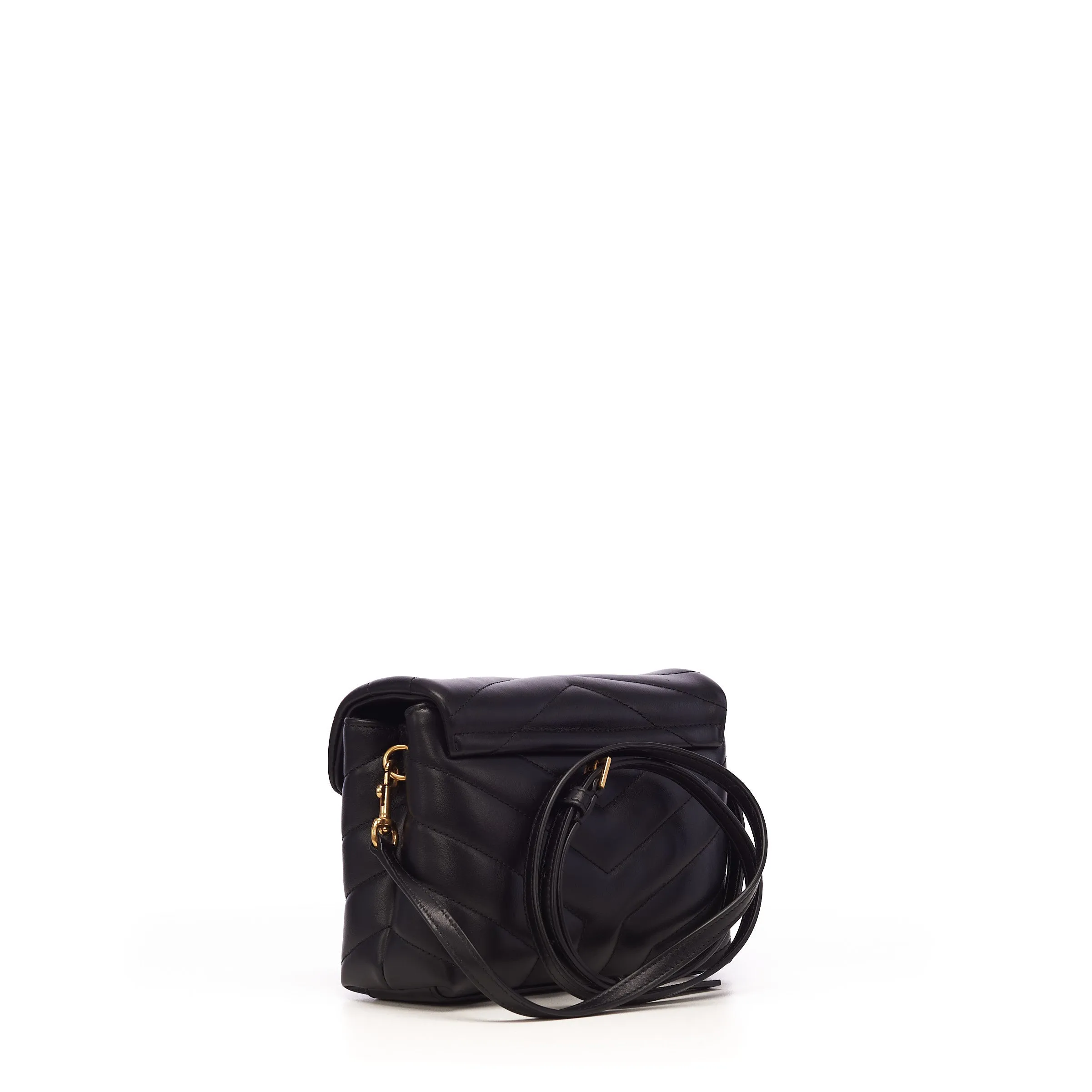 Black Loulou Toy Strap Bag - Mini, Quilted Y Leather, YSL Cassandre