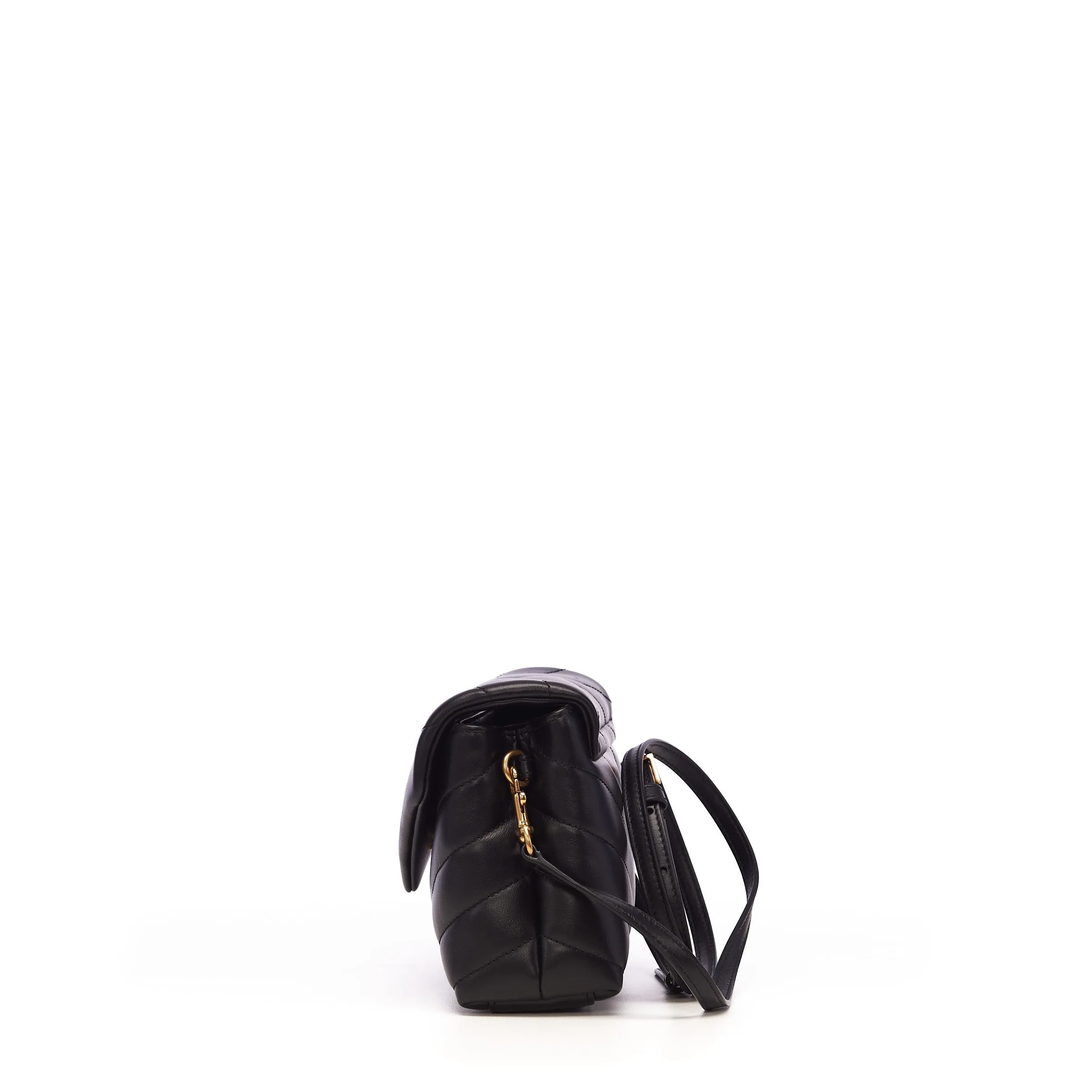 Black Loulou Toy Strap Bag - Mini, Quilted Y Leather, YSL Cassandre