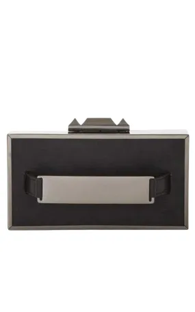 Black Sadie Box Clutch with Side Handle