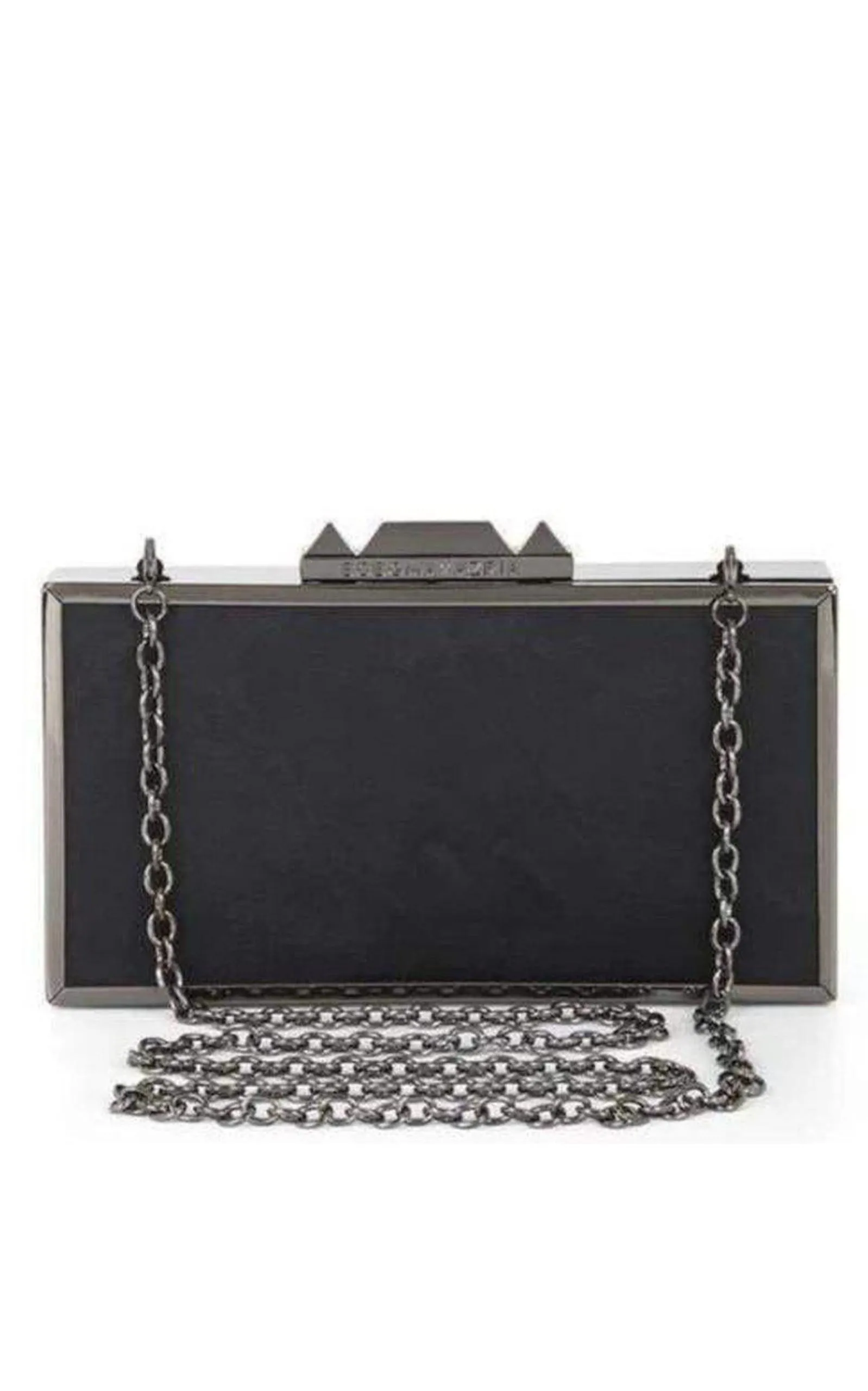 Black Sadie Box Clutch with Side Handle