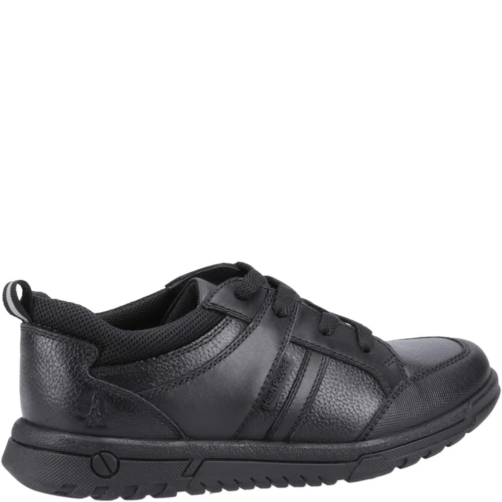 Black Steven Senior School Shoes