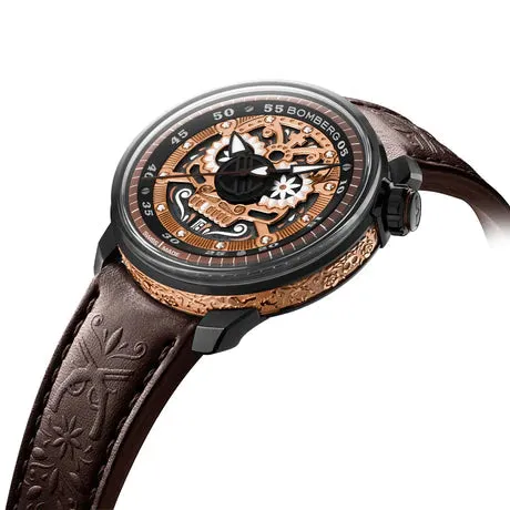 Bomberg BB-01 Automatic Mariachi Skull Men's Brown Watch CT43ASPGD.24-1.11