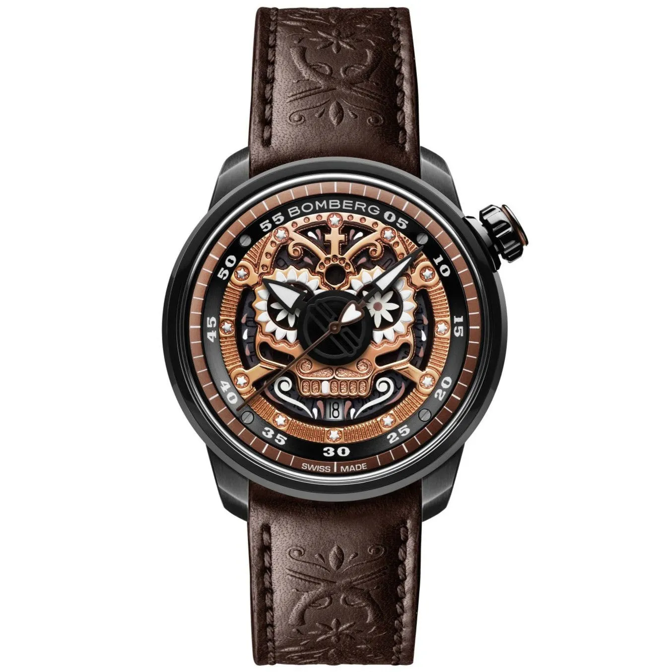 Bomberg BB-01 Automatic Mariachi Skull Men's Brown Watch CT43ASPGD.24-1.11