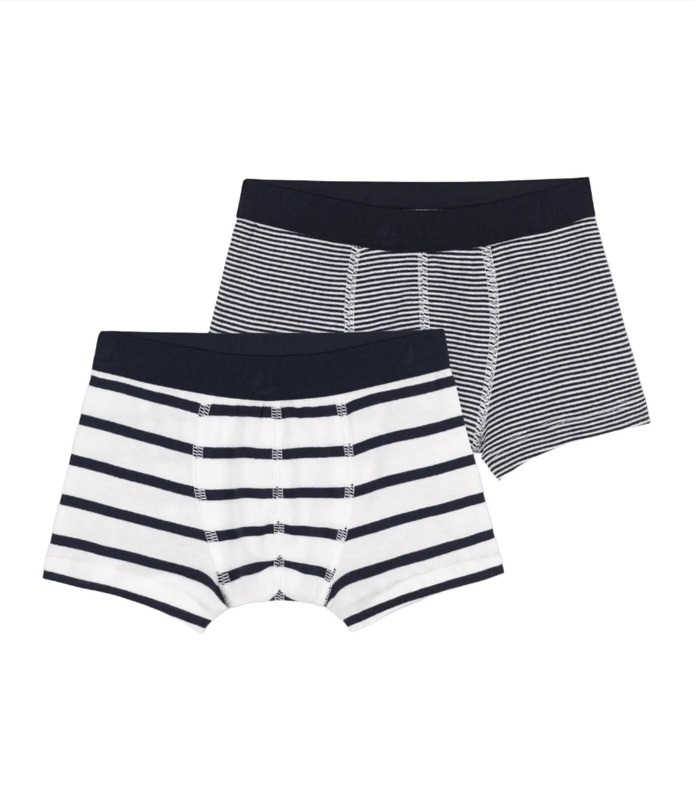 boys white/navy 2 pk striped boxers