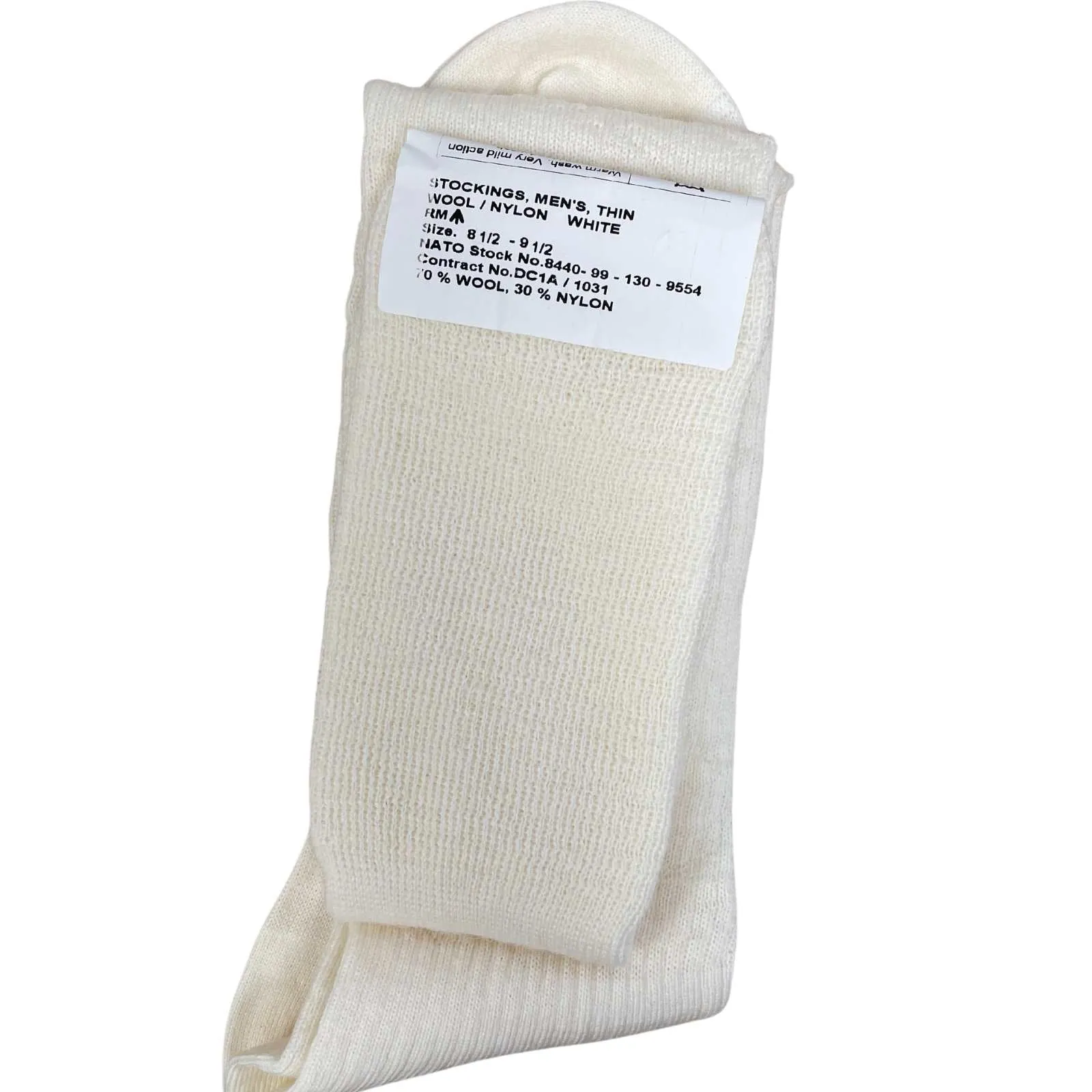 British Navy Thin Wool Long Socks Stockings - White