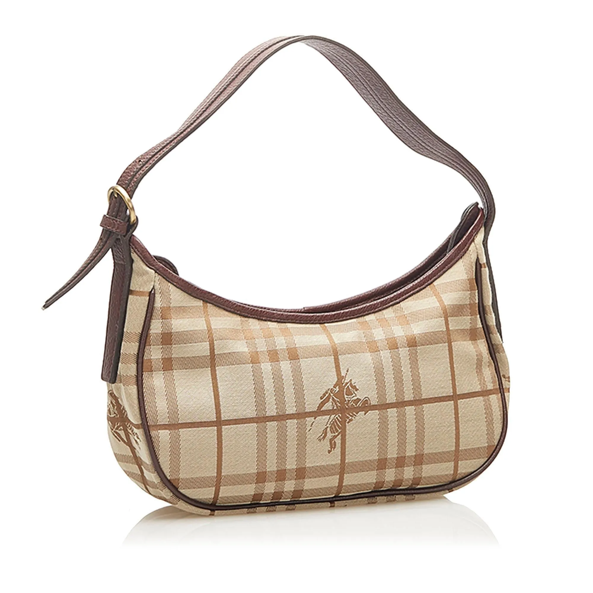 Burberry Haymarket Check Canvas Baguette (SHG-16097)