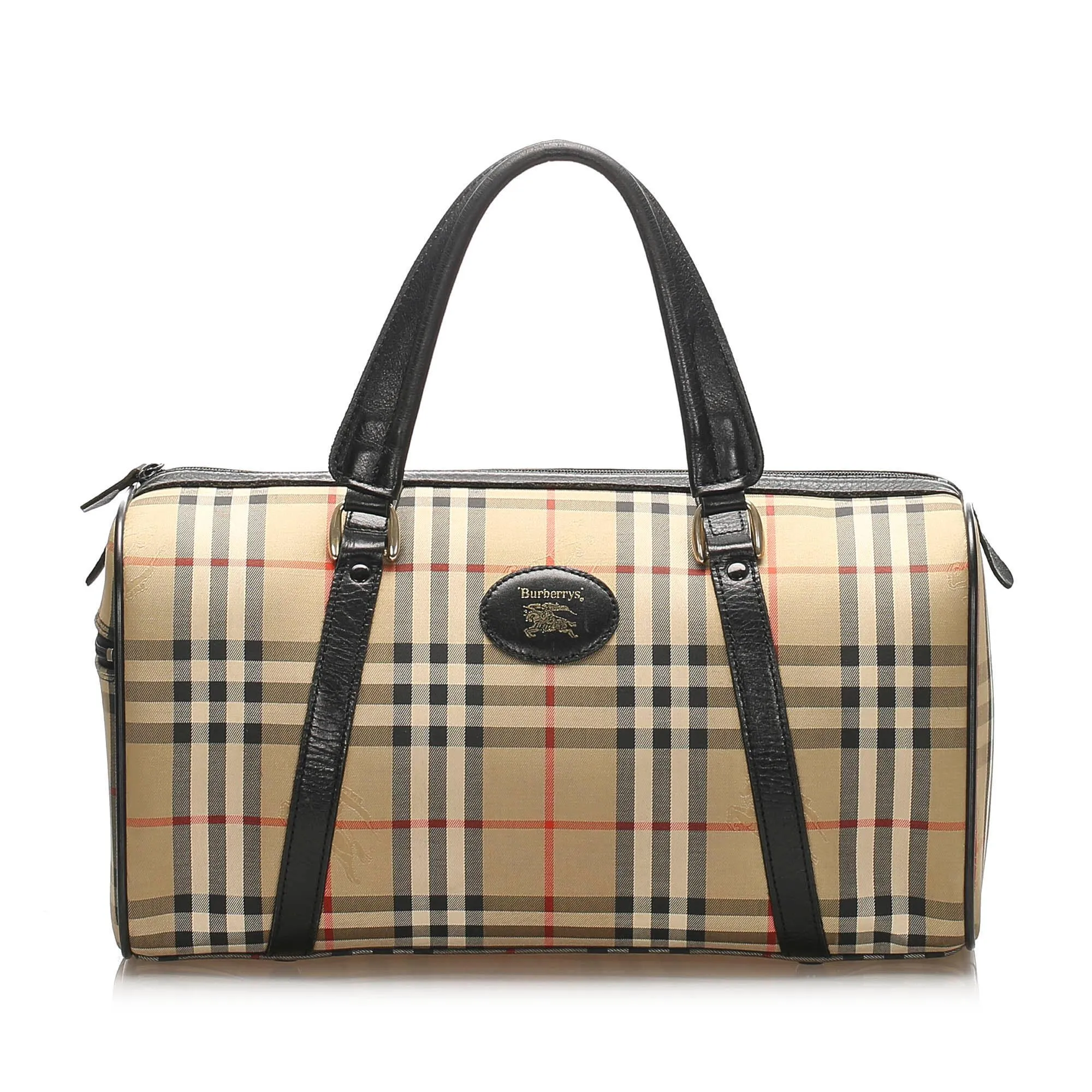 Burberry Haymarket Check Canvas Boston Bag (SHG-12141)