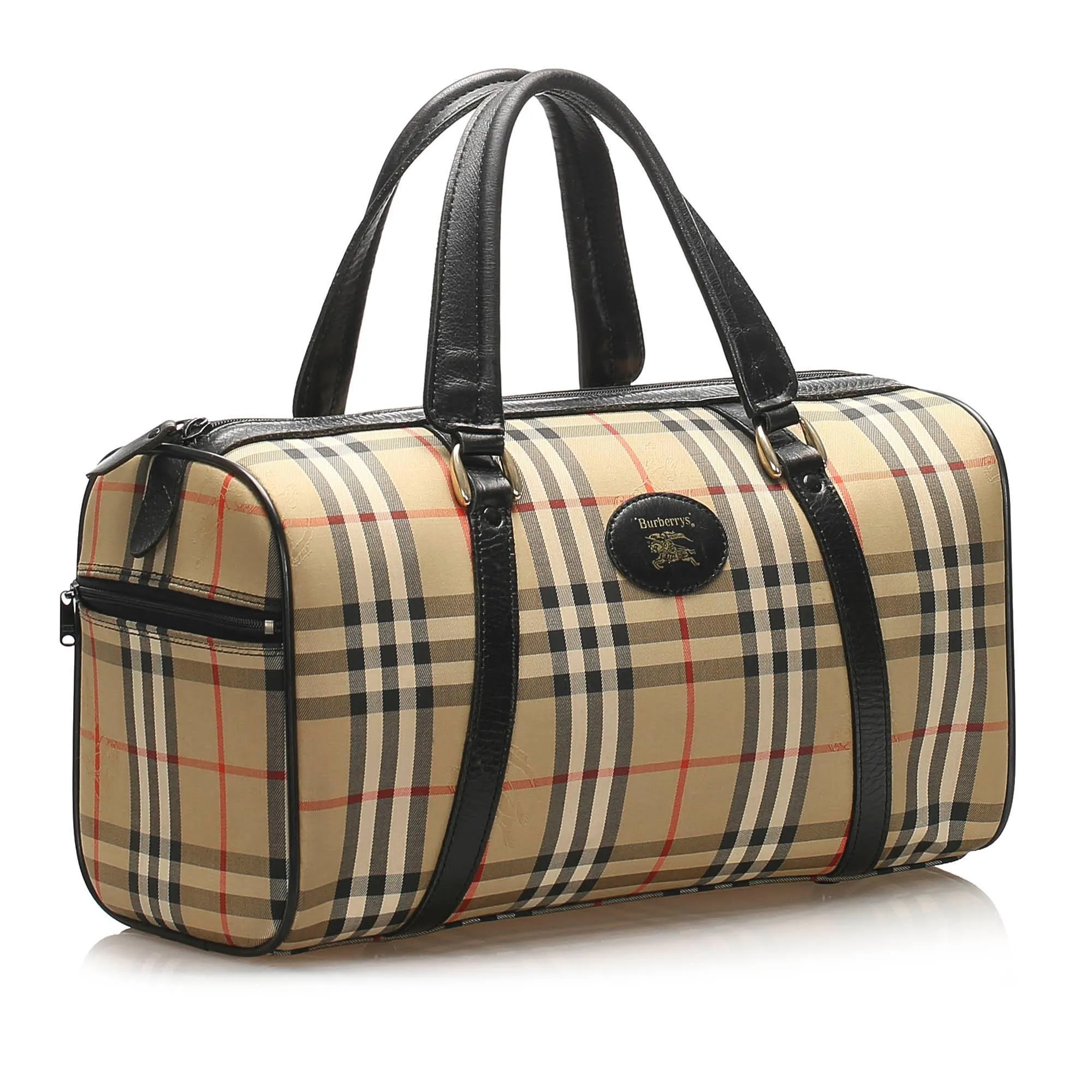 Burberry Haymarket Check Canvas Boston Bag (SHG-12141)