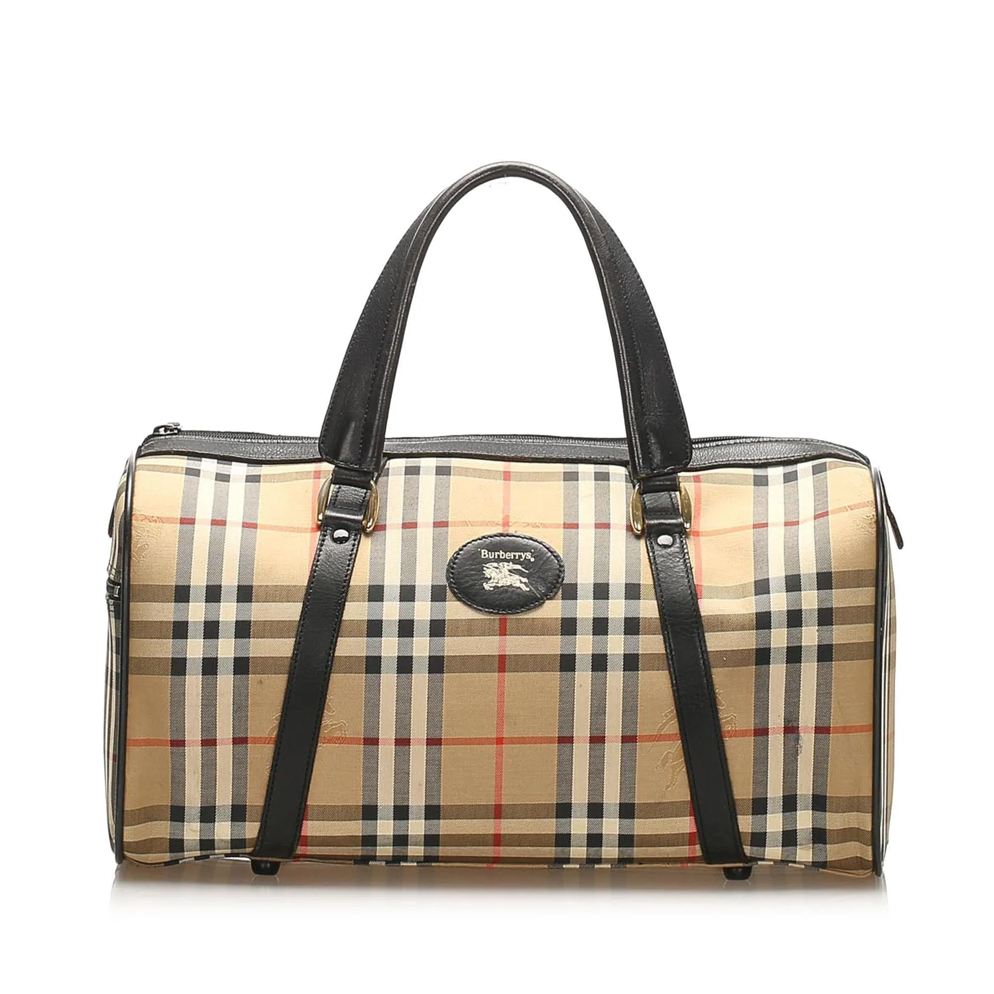 Burberry Haymarket Check Canvas Boston Bag (SHG-14004)