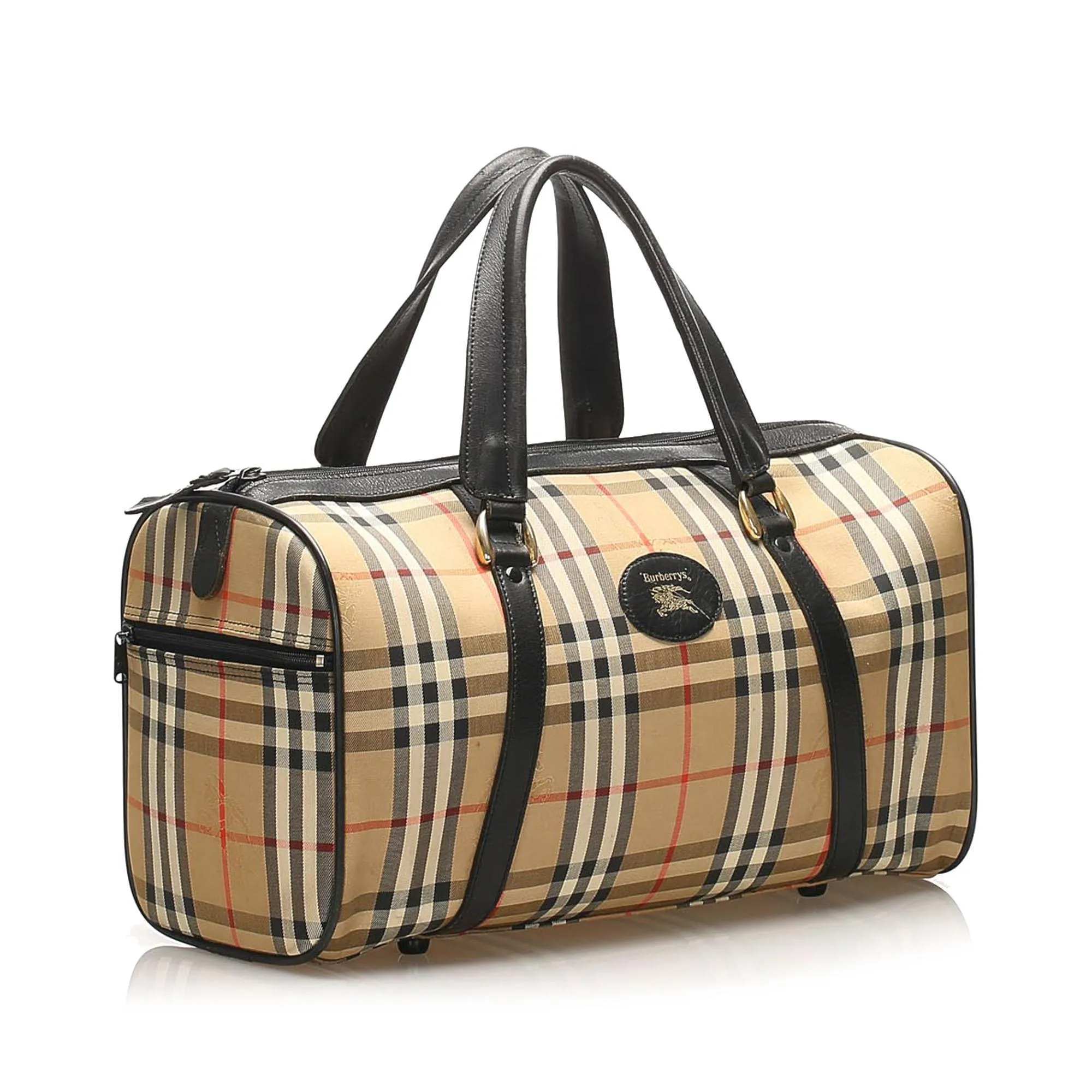 Burberry Haymarket Check Canvas Boston Bag (SHG-14004)