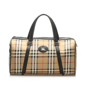 Burberry Haymarket Check Canvas Boston Bag (SHG-14004)