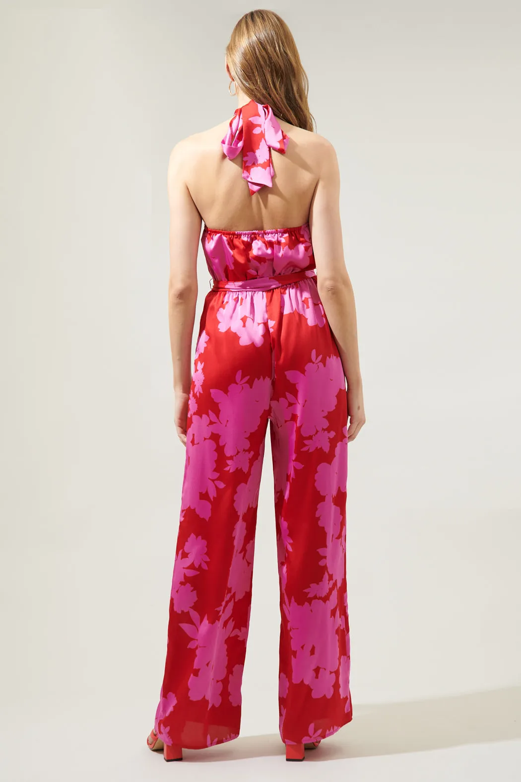 Burning Love Villanueva Satin Halter Jumpsuit