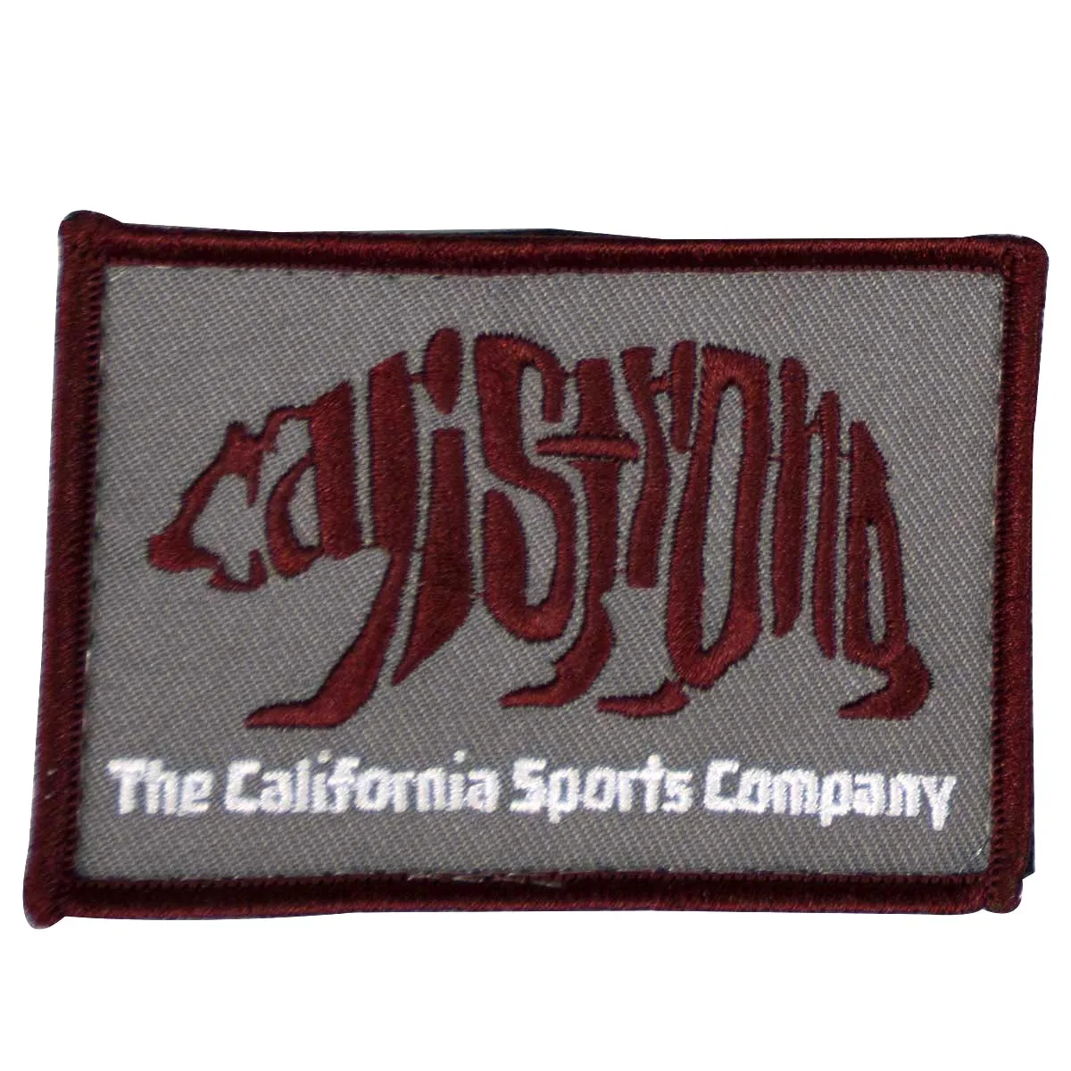 CALI Strong Word Bear Grey Maroon Hook-and-Loop 2x3 Morale Patch