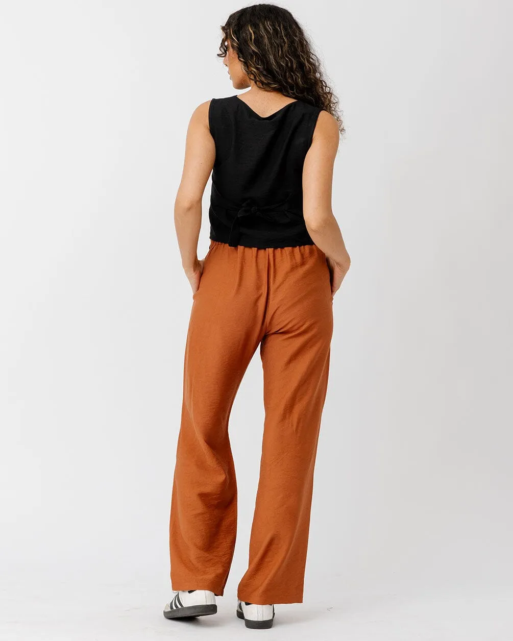 Camel Brown Linen Pants