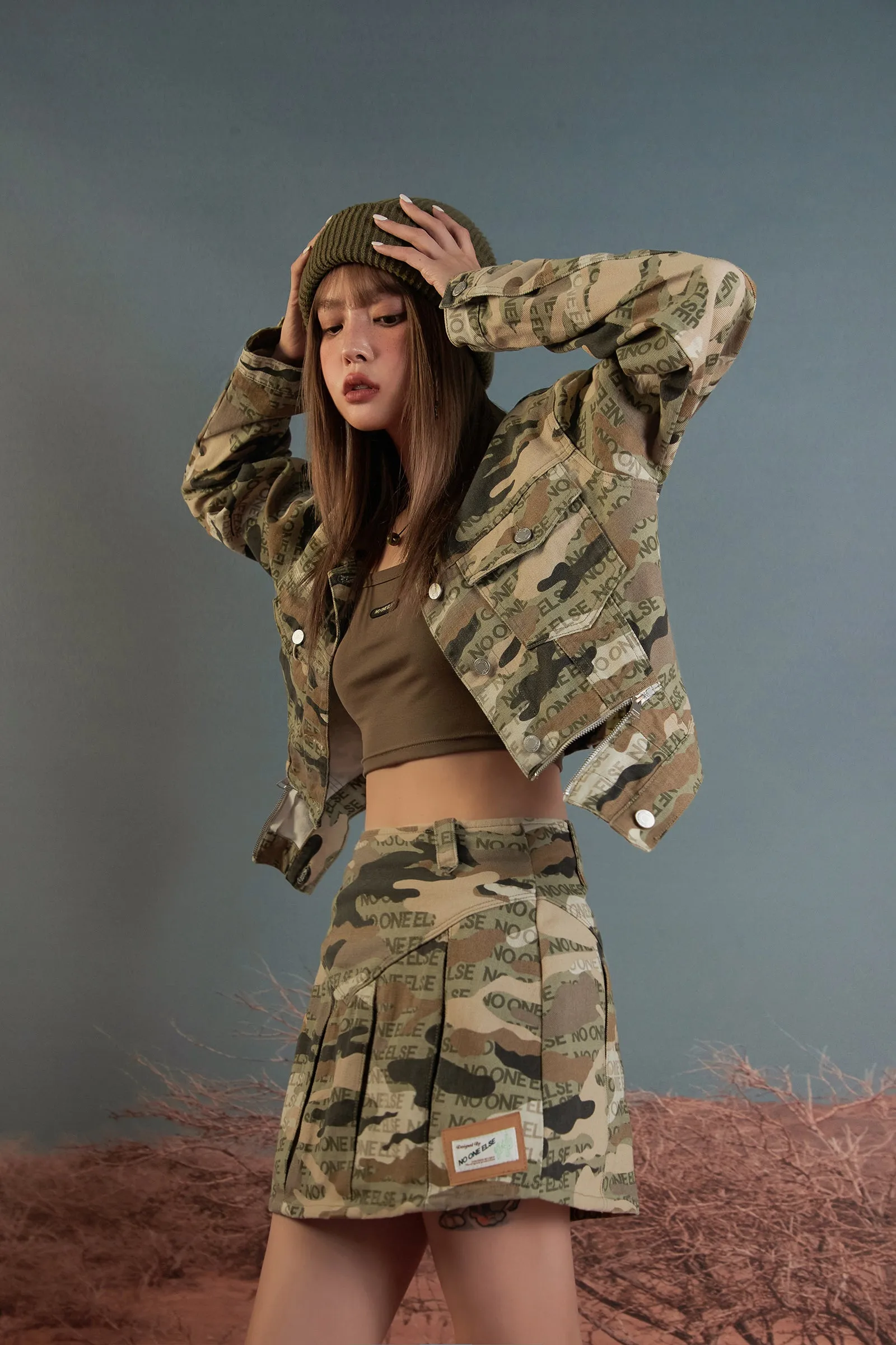 Camouflage High Waist Mini Skirt