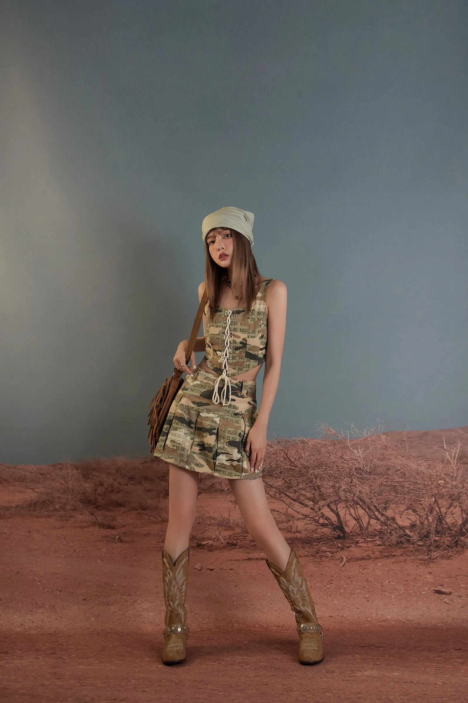 Camouflage High Waist Mini Skirt