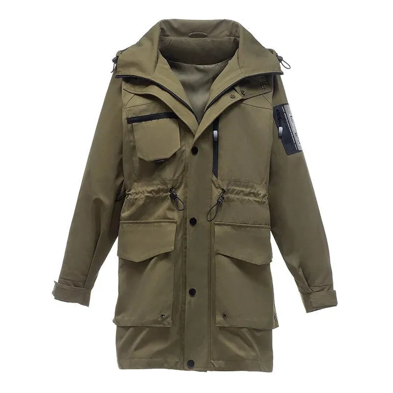 Casual Windbreaker Mid-length Trench Jacket