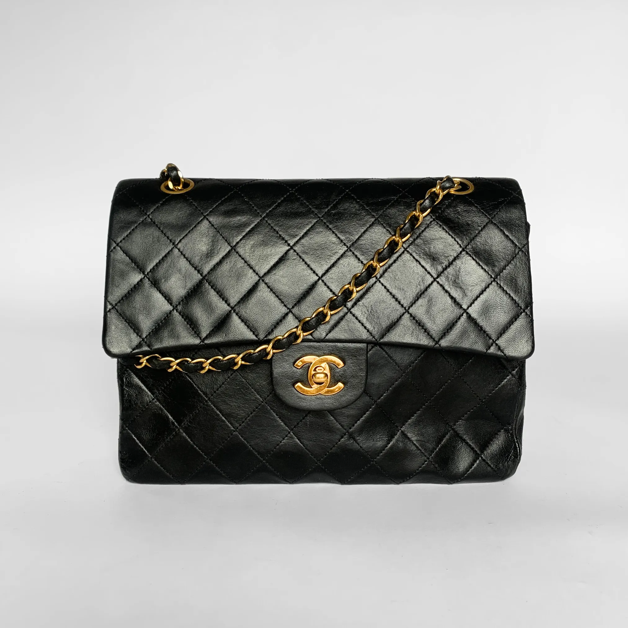 Chanel Classic Double Flap Bag Tall Medium Lambskin Leather