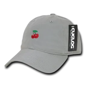 Cherry Cherries Baseball Cap Dad Hat, Grey