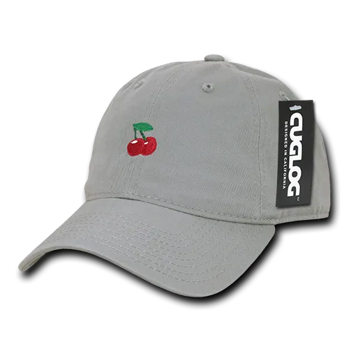 Cherry Cherries Baseball Cap Dad Hat, Grey