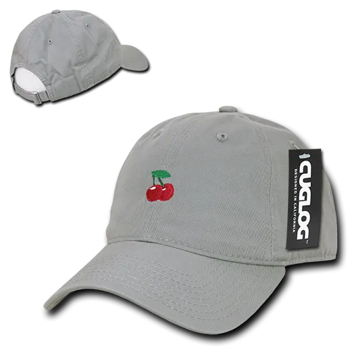 Cherry Cherries Baseball Cap Dad Hat, Grey