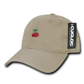 Cherry Cherries Baseball Cap Dad Hat, Khaki