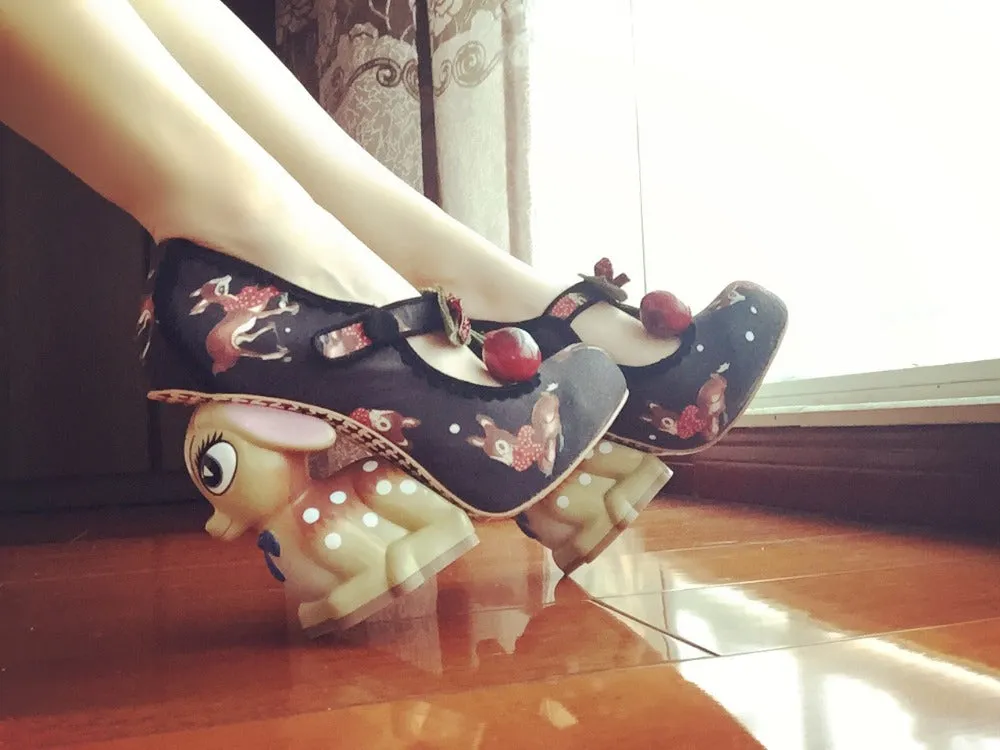 Cherry Deer Pumps