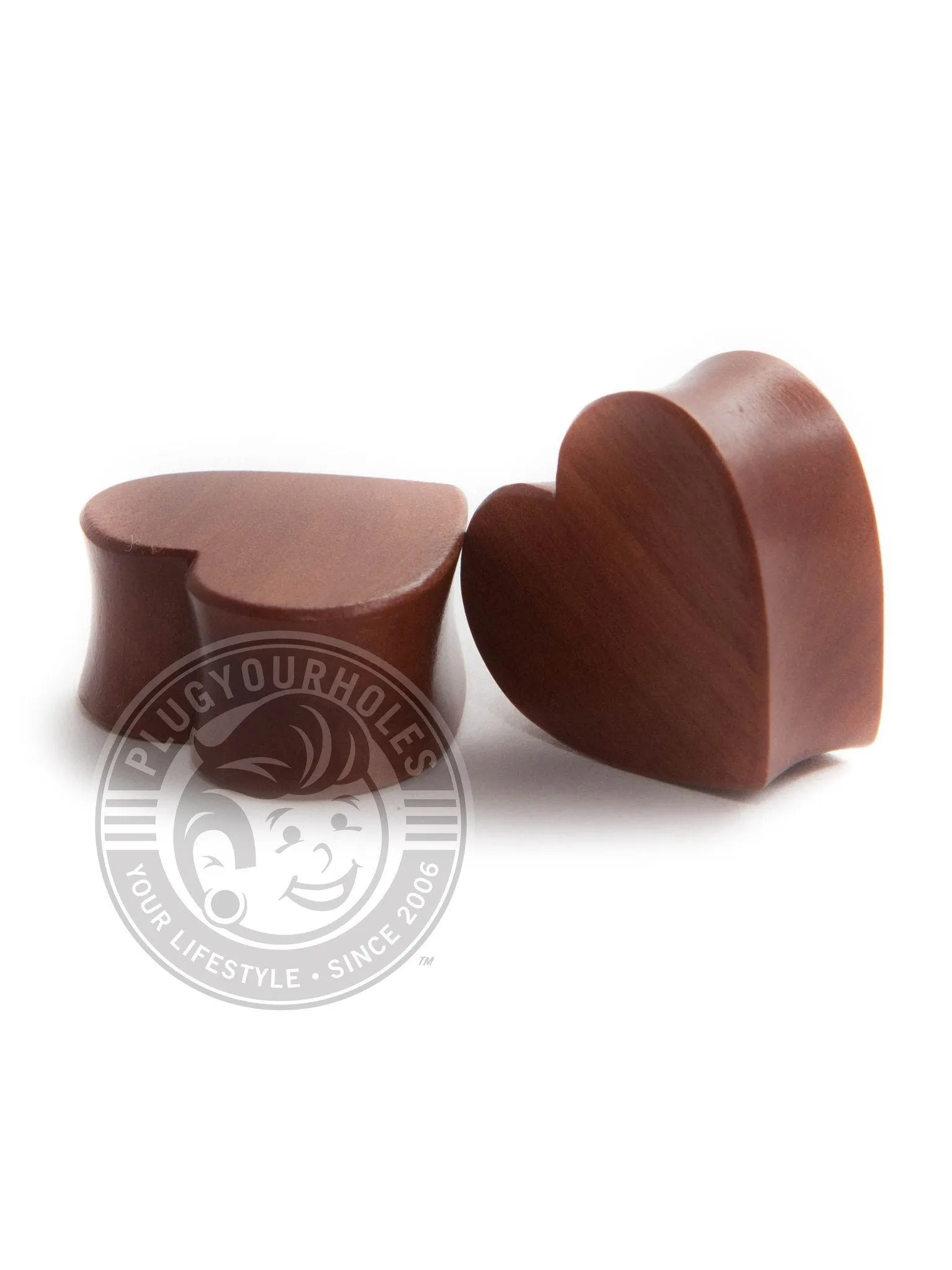 Cherry Wood Heart Shaped Plugs