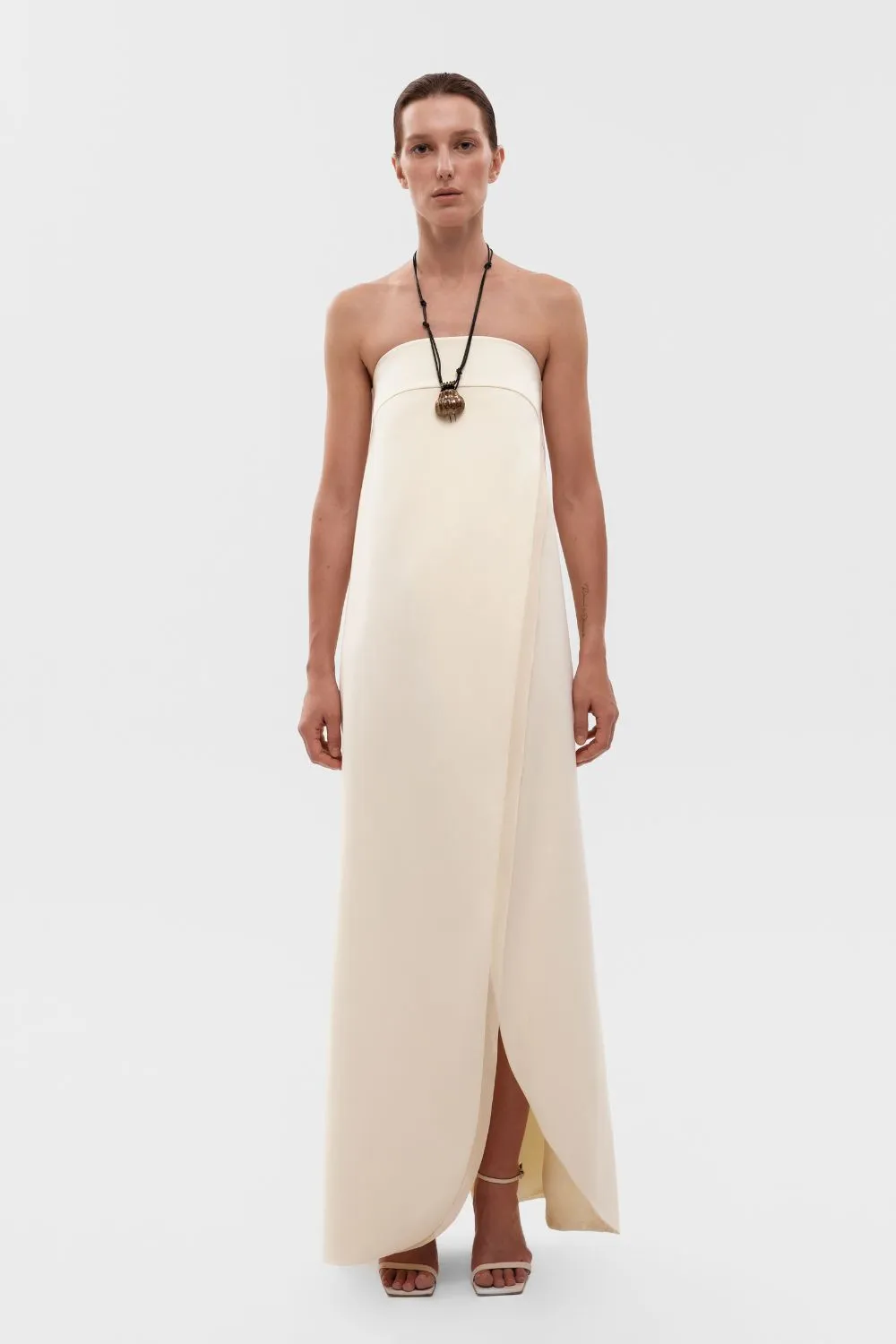 Chiffon bandeau maxi dress