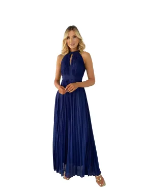 Chiffon Evening Gown With Halter Neck