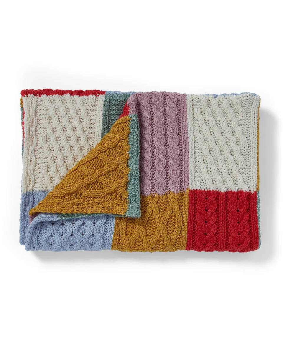 Child's Aran Blanket - Colorful Merino Wool