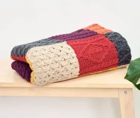 Child's Aran Blanket - Colorful Merino Wool