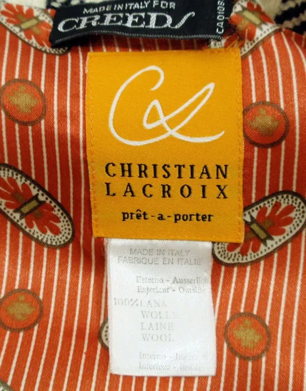 CHRISTIAN LACROIX 2 pc Houndstooth Wool Skirt Suit