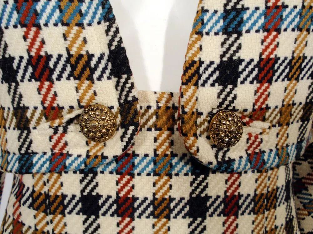 CHRISTIAN LACROIX 2 pc Houndstooth Wool Skirt Suit