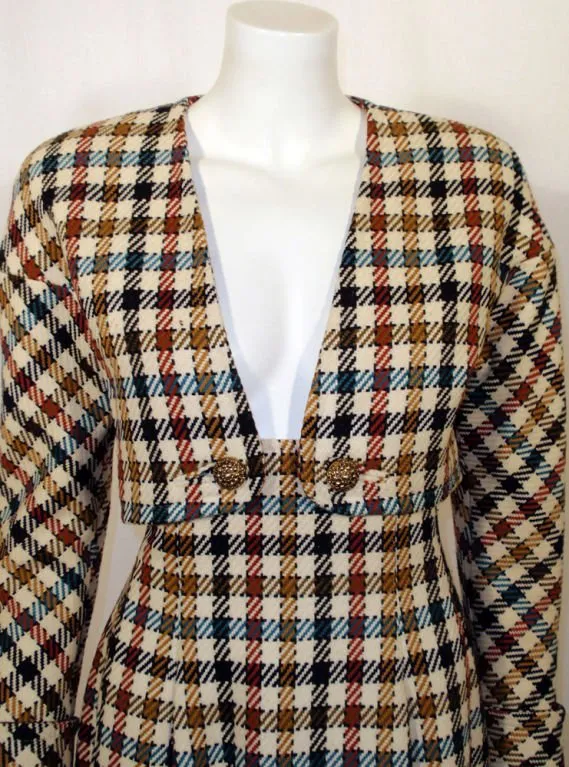 CHRISTIAN LACROIX 2 pc Houndstooth Wool Skirt Suit