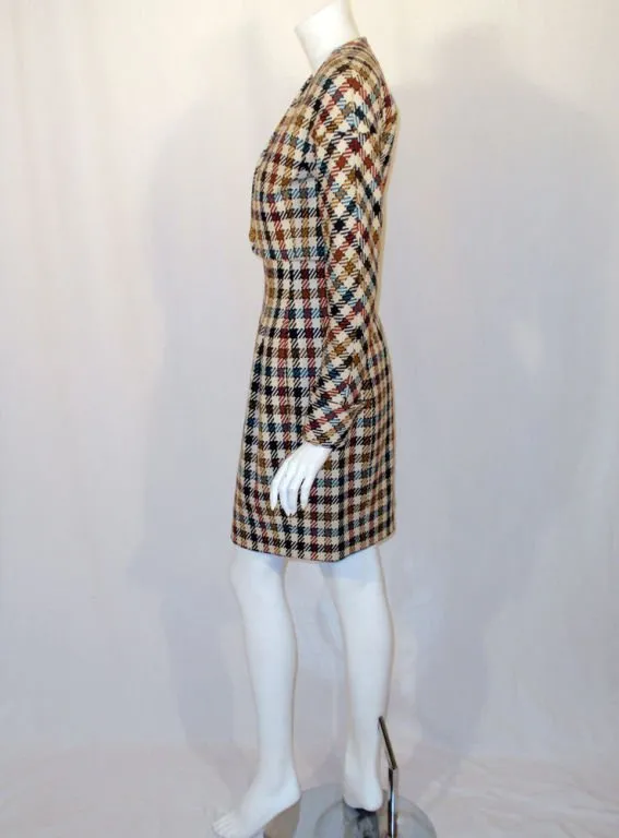 CHRISTIAN LACROIX 2 pc Houndstooth Wool Skirt Suit