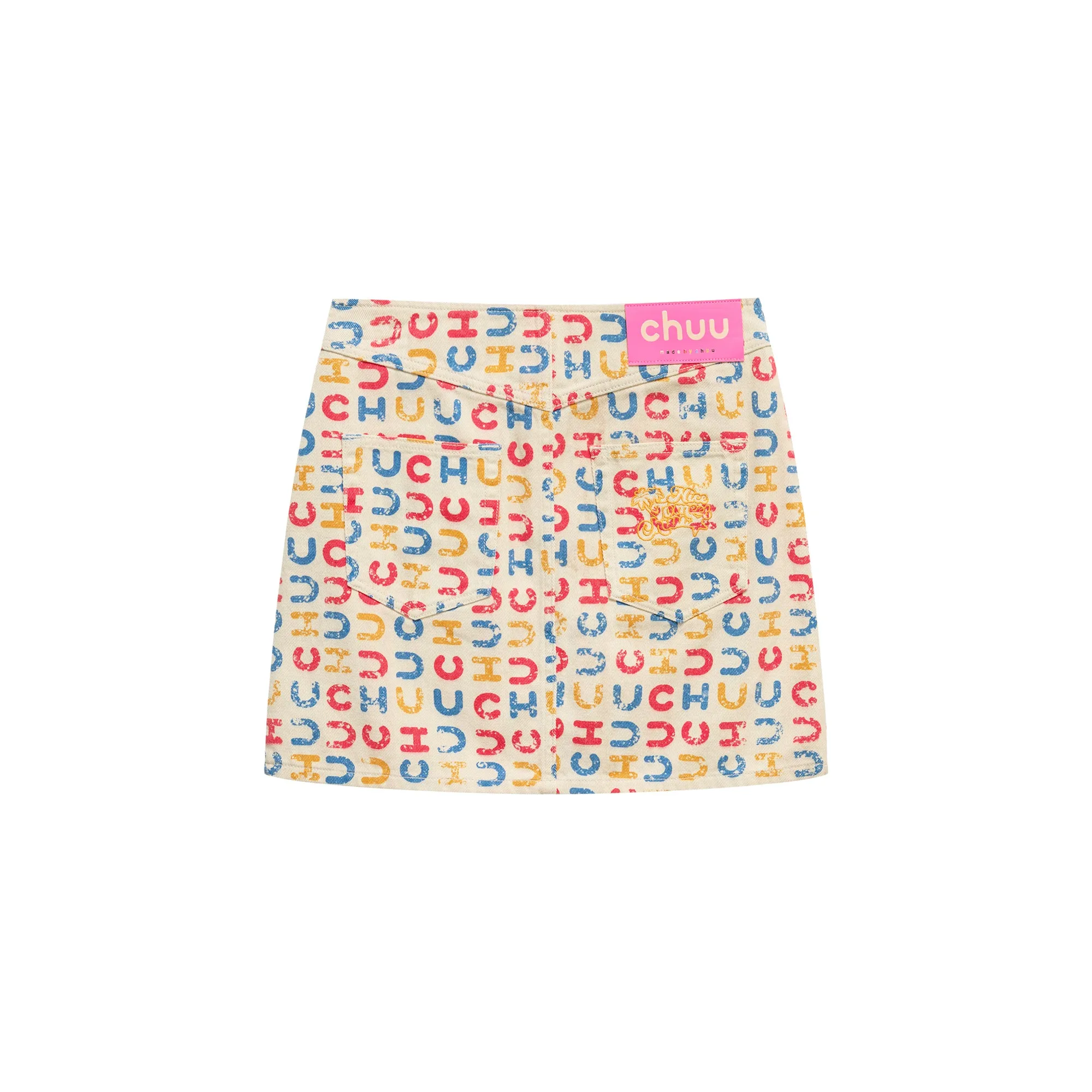 Chuu Logo Color Pattern Pocket Mini Skirt