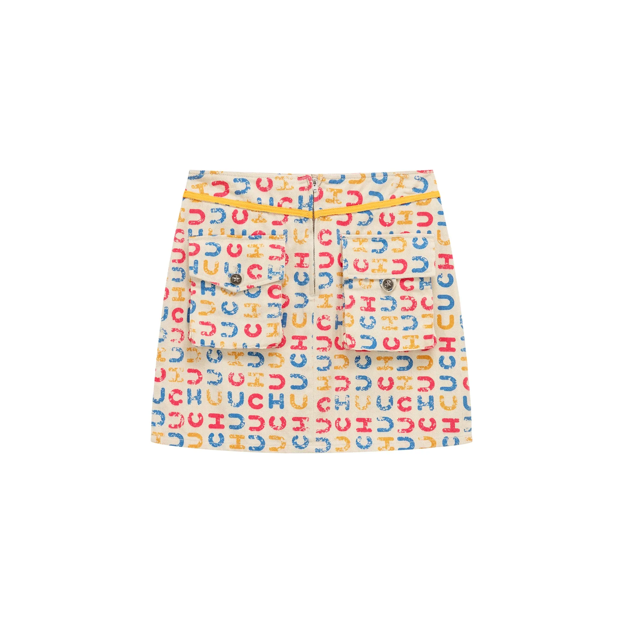 Chuu Logo Color Pattern Pocket Mini Skirt